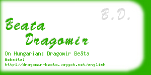 beata dragomir business card