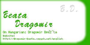 beata dragomir business card